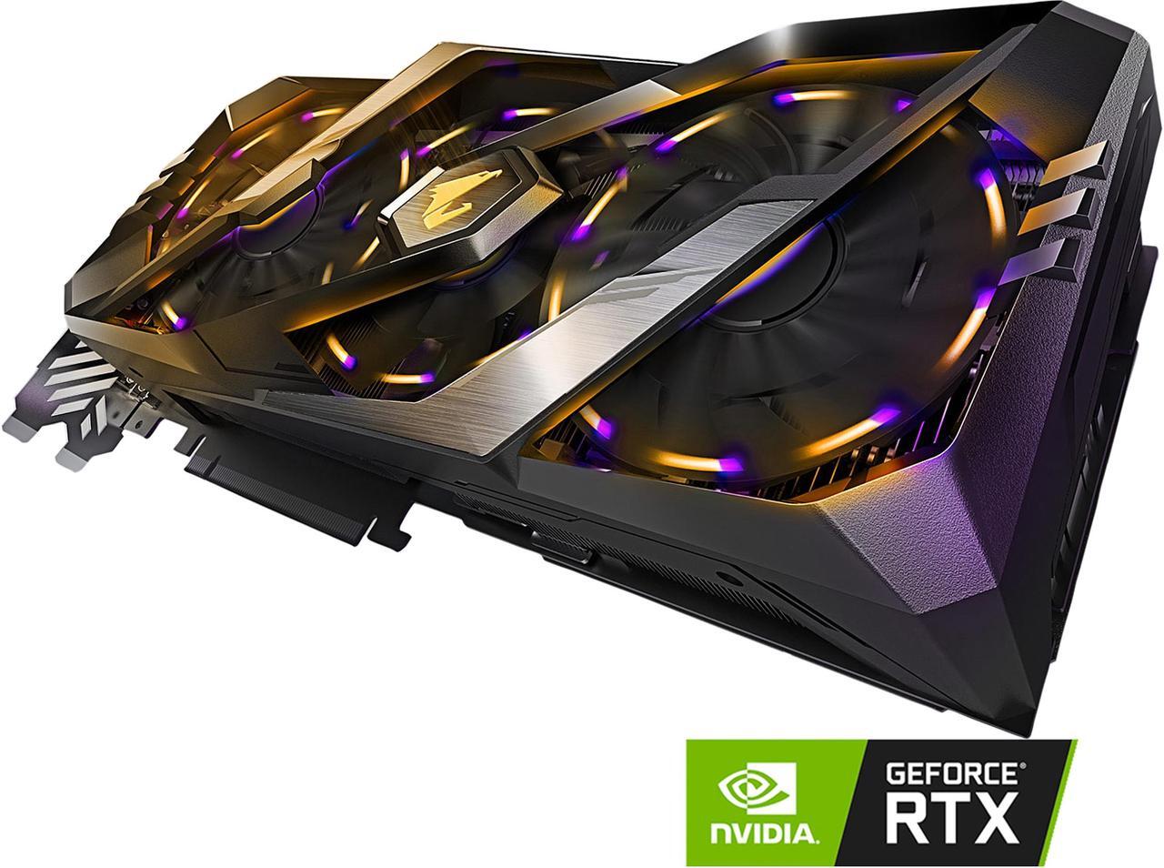 Main image of GIGABYTE AORUS GeForce RTX 2080 XTREME 8G Graphics Card, 3 x Stacked WINDFORCE Fans, 8GB 256-Bit GDDR6, GV-N2080AORUS X-8GC Video Card