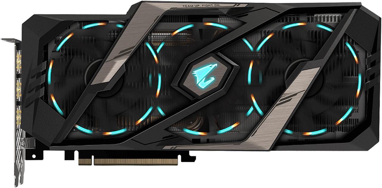 Alt view image 3 of 8 - GIGABYTE AORUS GeForce RTX 2080 XTREME 8G Graphics Card, 3 x Stacked WINDFORCE Fans, 8GB 256-Bit GDDR6, GV-N2080AORUS X-8GC Video Card