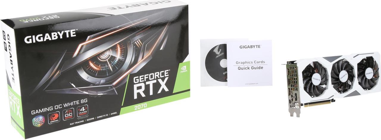 Alt view image 7 of 6 - GIGABYTE GeForce RTX 2070 GAMING OC WHITE 8G Graphics Card, 3 x WINDFORCE Fans, 8GB 256-Bit GDDR6, GV-N2070GAMINGOC WHITE-8GC Video Card