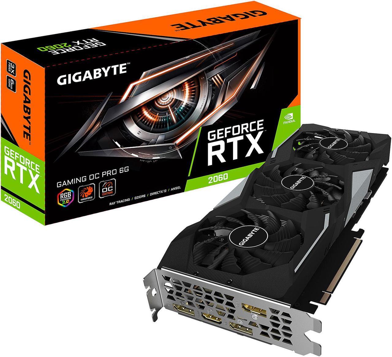 Alt view image 5 of 6 - GIGABYTE GeForce RTX 2060 GAMING OC PRO 6G Graphics Card, 3 x WINDFORCE Fans, 6GB 192-Bit GDDR6, GV-N2060GAMINGOC PRO-6GD Video Card