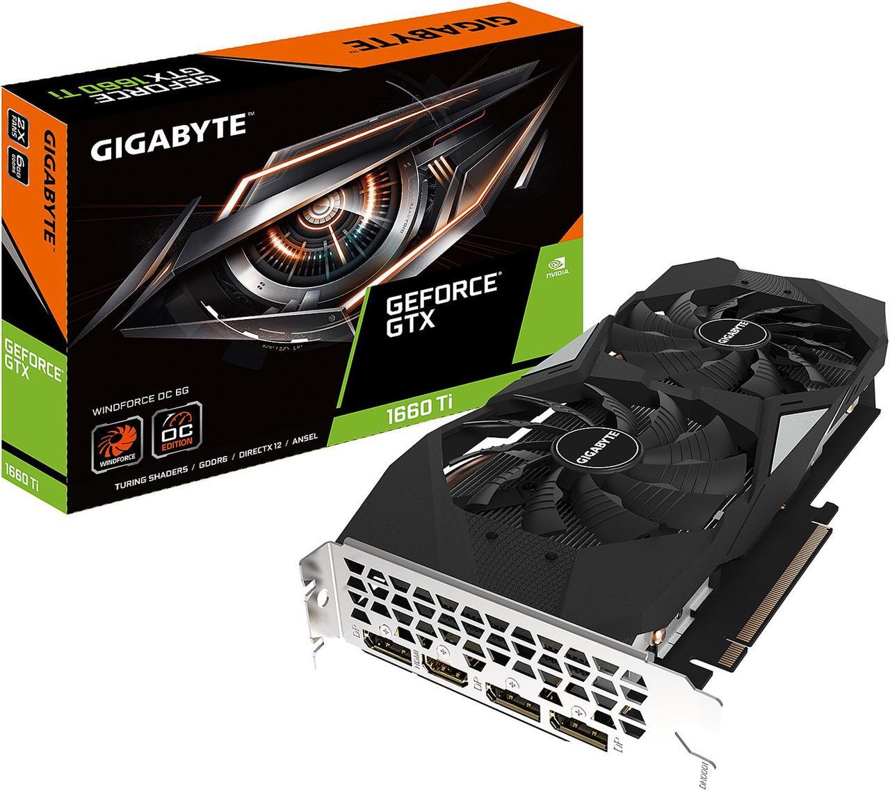 Alt view image 7 of 6 - GIGABYTE GeForce GTX 1660 Ti WINDFORCE OC 6G Graphics Card, 2 x WINDFORCE Fans, 6GB 192-Bit GDDR6, GV-N166TWF2OC-6GD Video Card