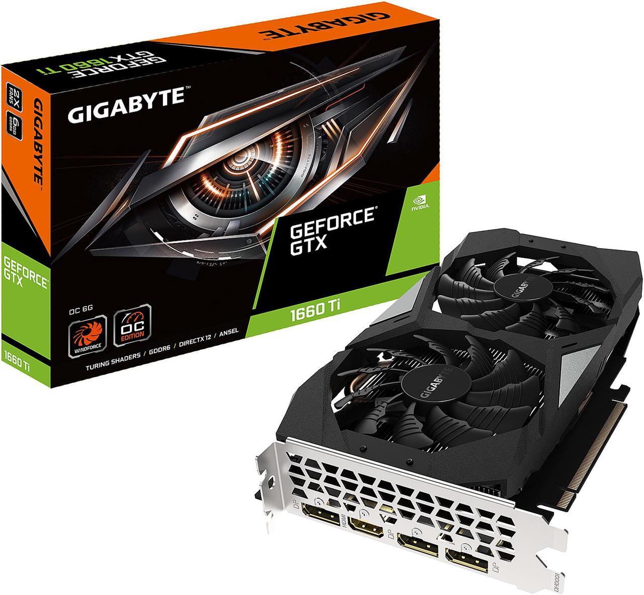 Alt view image 8 of 8 - GIGABYTE GeForce GTX 1660 Ti OC 6G Graphics Card, 2 x WINDFORCE Fans, 6GB 192-Bit GDDR6, GV-N166TOC-6GD Video Card
