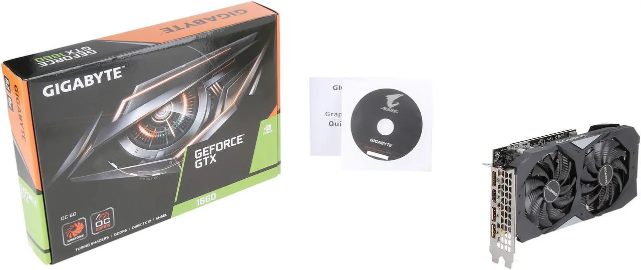 Alt view image 14 of 14 - GIGABYTE GeForce GTX 1660 OC 6G Graphics Card, 2 x WINDFORCE Fans, 6GB 192-Bit GDDR5, GV-N1660OC-6GD Video Card