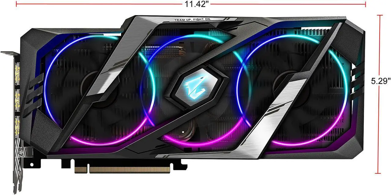 Alt view image 2 of 10 - GIGABYTE AORUS GeForce RTX 2080 Super 8G Graphics Card, WINDFORCE Stack, 8GB 256-Bit GDDR6, GV-N208SAORUS-8GC Video Card