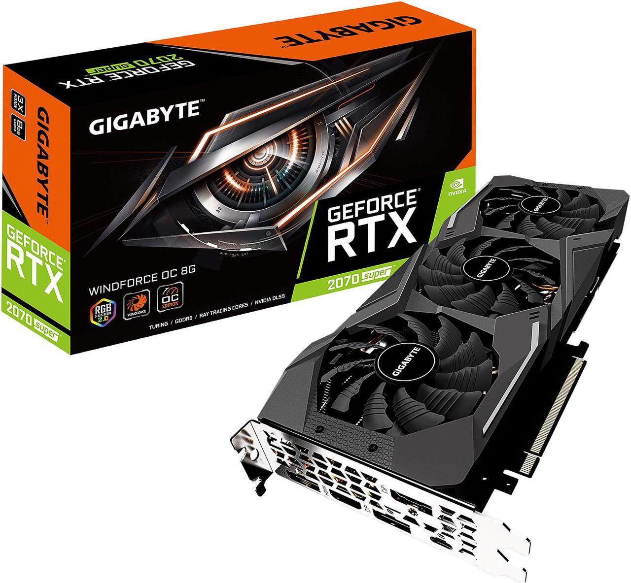 Alt view image 8 of 9 - GIGABYTE GeForce RTX 2070 Super WINDFORCE OC 8G Graphics Card, 3 x WINDFORCE Fans, 8GB 256-Bit GDDR6, GV-N207SWF3OC-8GC Video Card