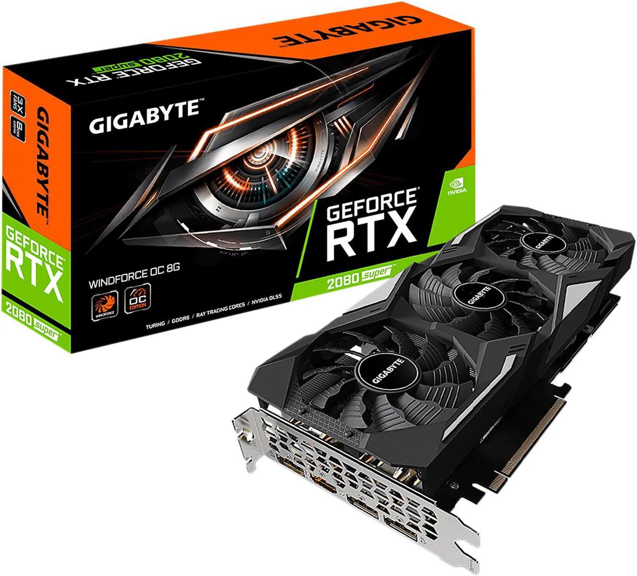Alt view image 8 of 9 - GIGABYTE GeForce RTX 2080 Super WINDFORCE OC 8G Graphics Card, 3 x WINDFORCE Fans, 8GB 256-Bit GDDR6, GV-N208SWF3OC-8GD Video Card
