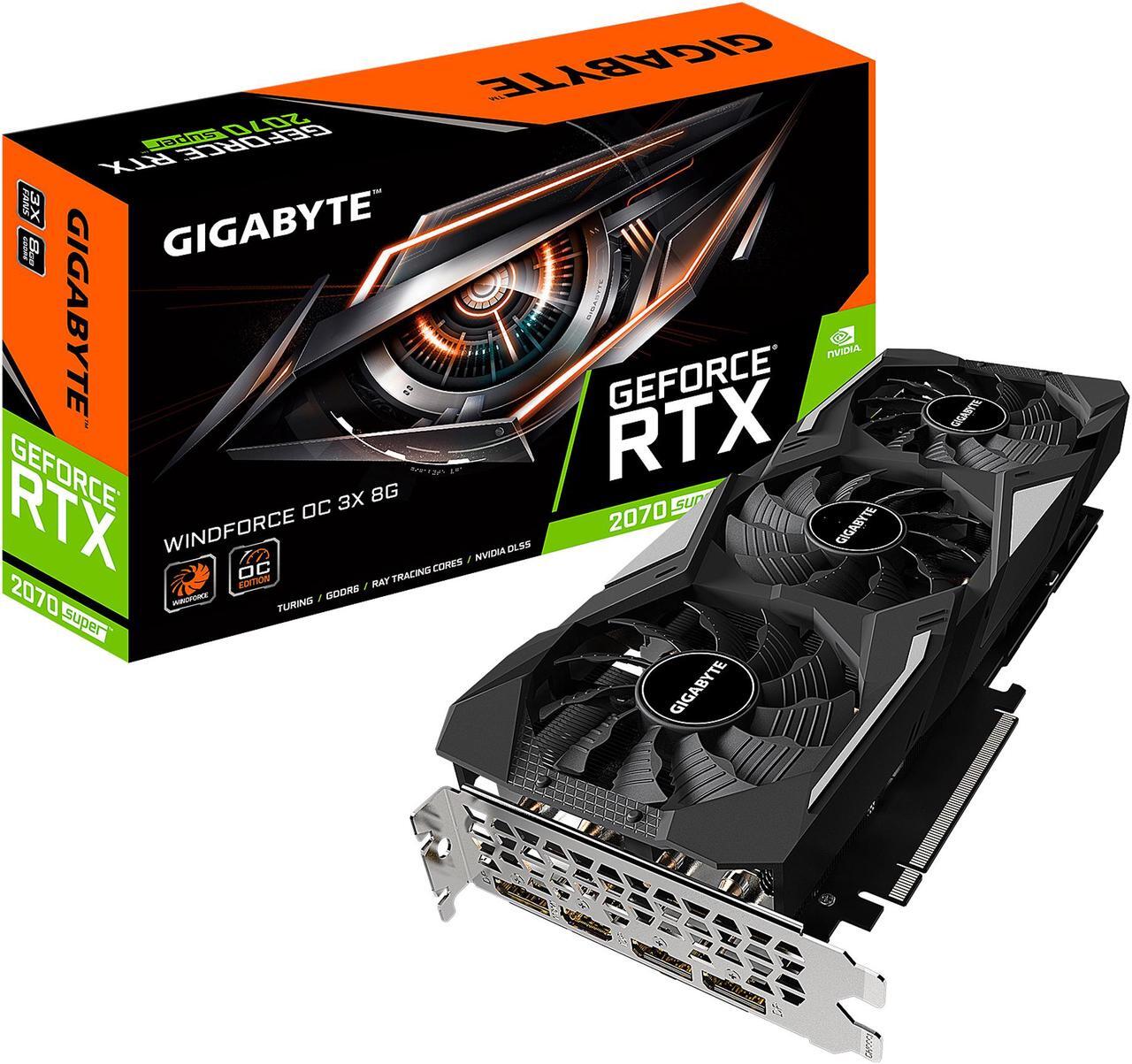 Alt view image 9 of 9 - GIGABYTE GeForce RTX 2070 Super WINDFORCE OC 3X 8G Graphics Card, 3 x WINDFORCE Fans, 8GB 256-Bit GDDR6, GV-N207SWF3OC-8GD Video Card
