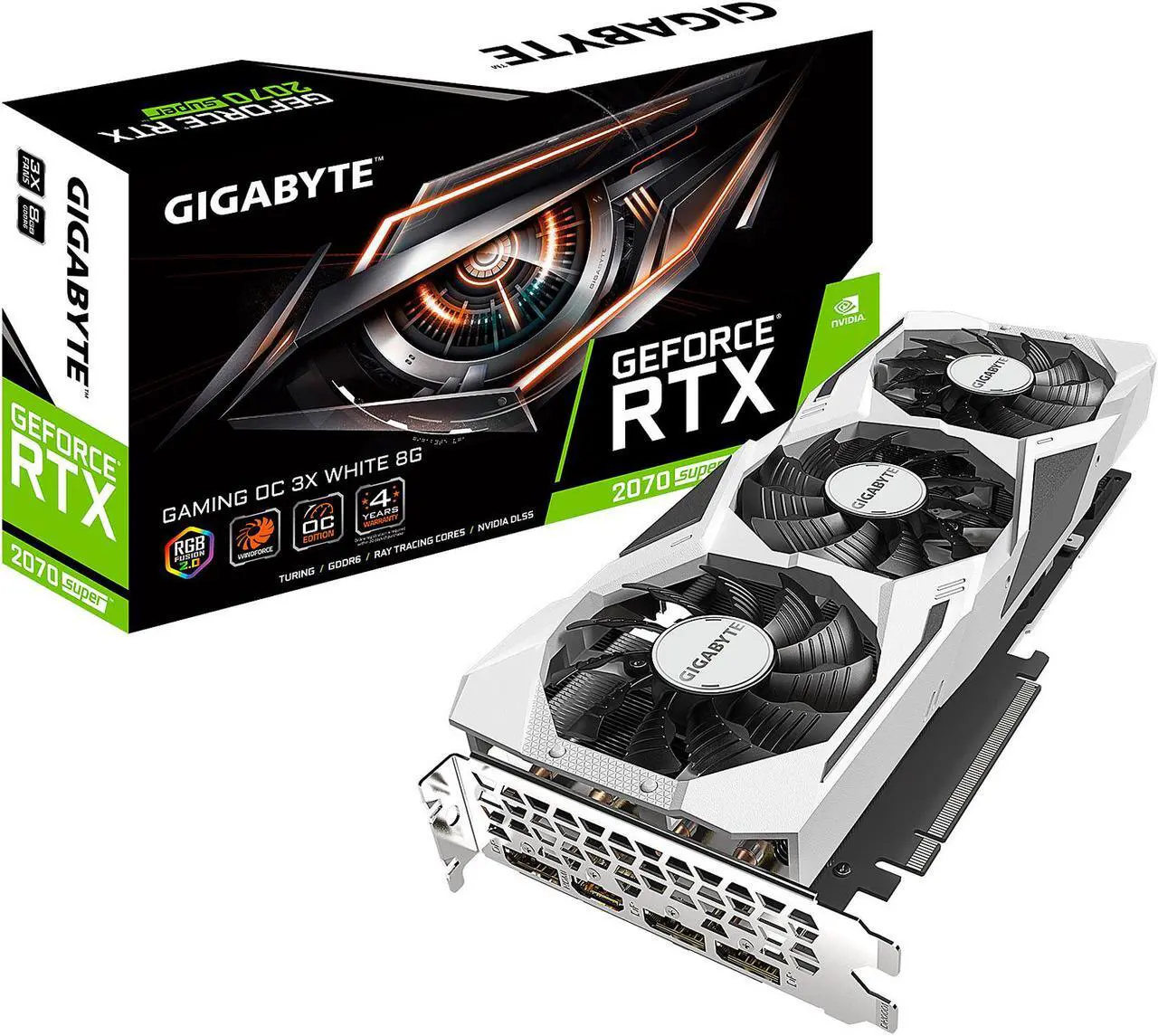 Alt view image 7 of 8 - GIGABYTE GeForce RTX 2070 SUPER 8GB GDDR6 PCI Express 3.0 x16 SLI Support ATX Graphics Card GV-N207SGAMINGOC WHITE-8GD