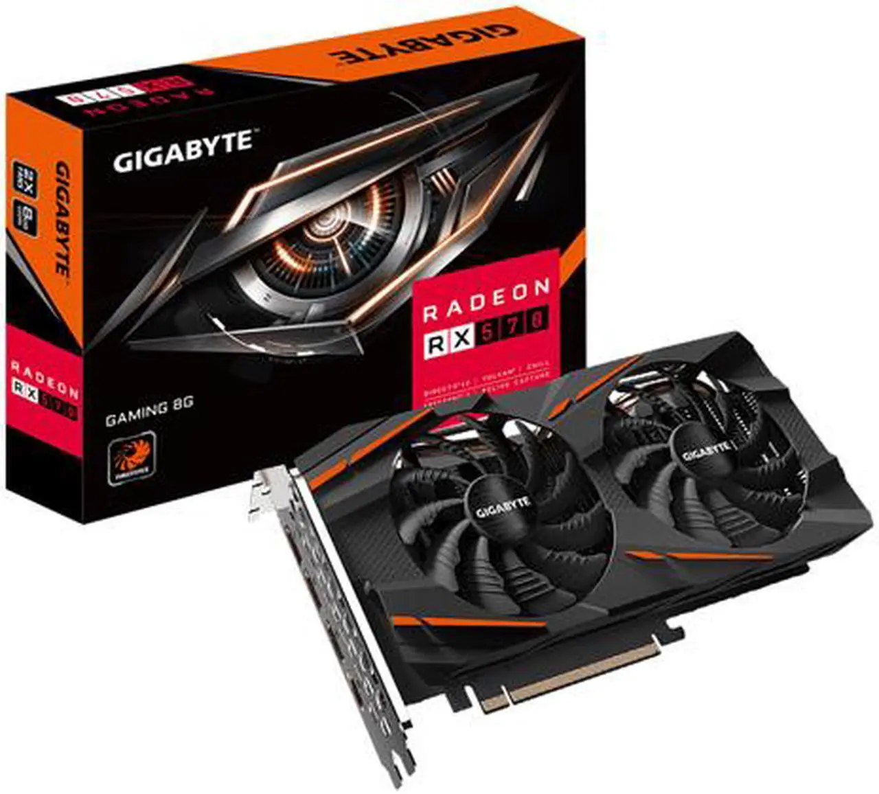 Alt view image 7 of 7 - GIGABYTE Radeon RX 570 8GB GDDR5 PCI Express 3.0 x16 CrossFireX Support ATX Graphics Card GV-RX570GAMING-8GD Rev 2.0