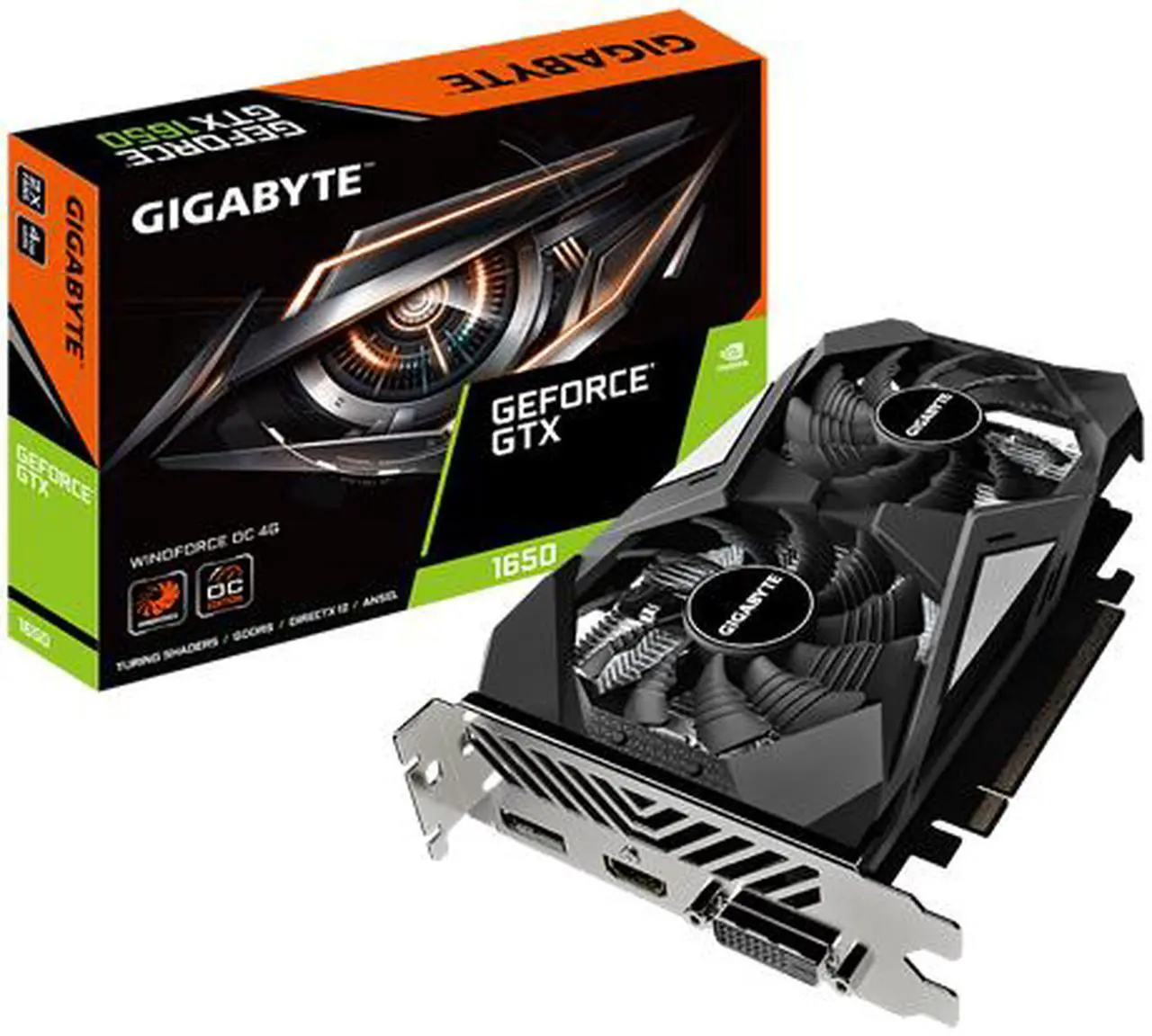 Alt view image 7 of 7 - GIGABYTE GeForce GTX 1650 4GB GDDR6 PCI Express 3.0 x16 ATX Graphics Card GV-N1656WF2OC-4GD (rev. 2.0)