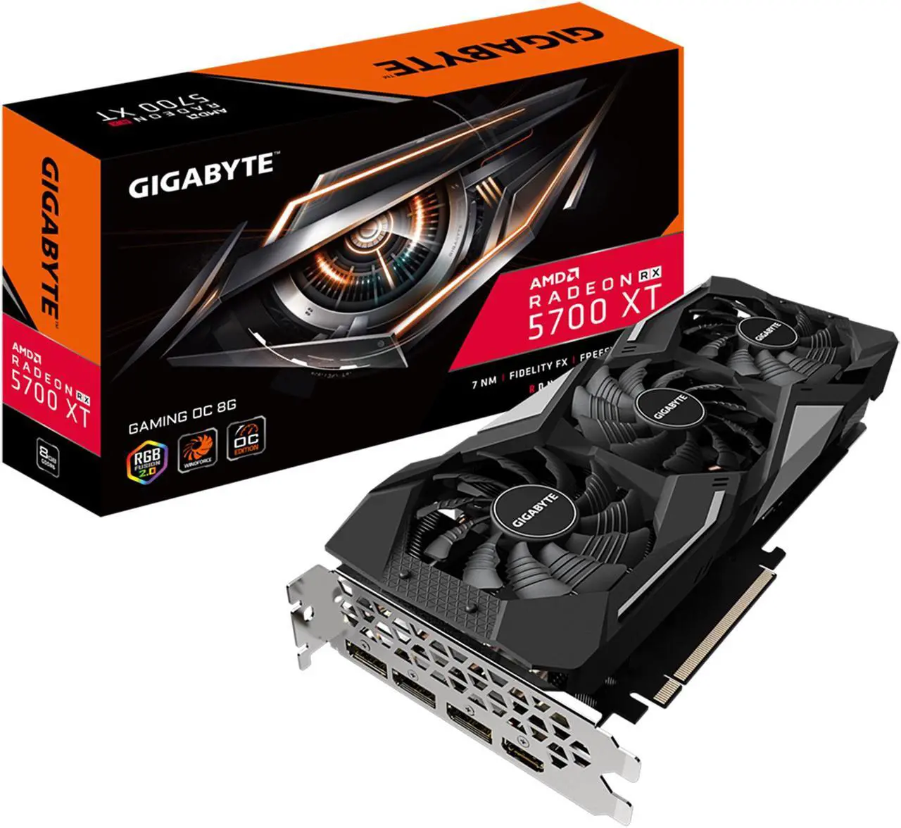 Alt view image 11 of 11 - GIGABYTE Radeon RX 5700 XT 8GB GDDR6 PCI Express 4.0 x16 ATX Graphics Card GV-R57XTGAMING OC-8GD (rev. 2.0)