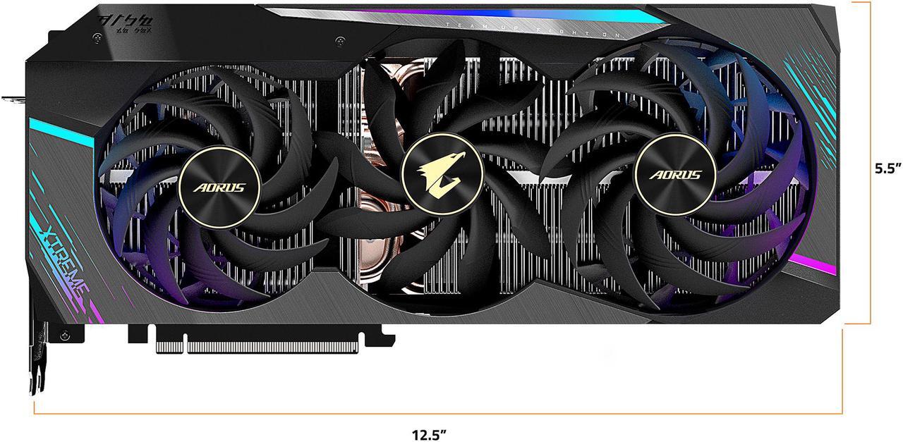 Alt view image 2 of 11 - GIGABYTE AORUS GeForce RTX 3090 XTREME 24GB Video Card, GV-N3090AORUS X-24GD