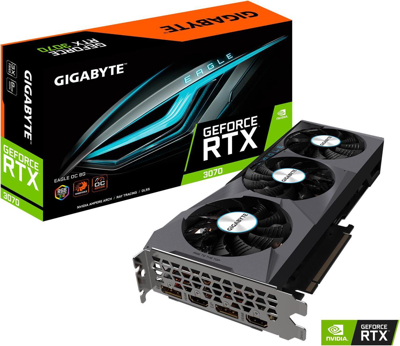 Alt view image 10 of 10 - GIGABYTE GeForce RTX 3070 EAGLE OC 8GB Video Card, GV-N3070EAGLE OC-8GD