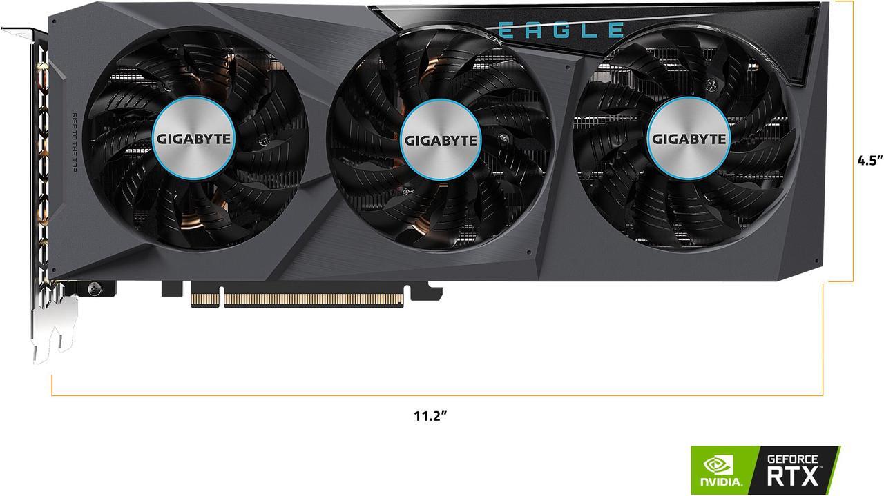 Alt view image 2 of 10 - GIGABYTE GeForce RTX 3070 EAGLE OC 8GB Video Card, GV-N3070EAGLE OC-8GD