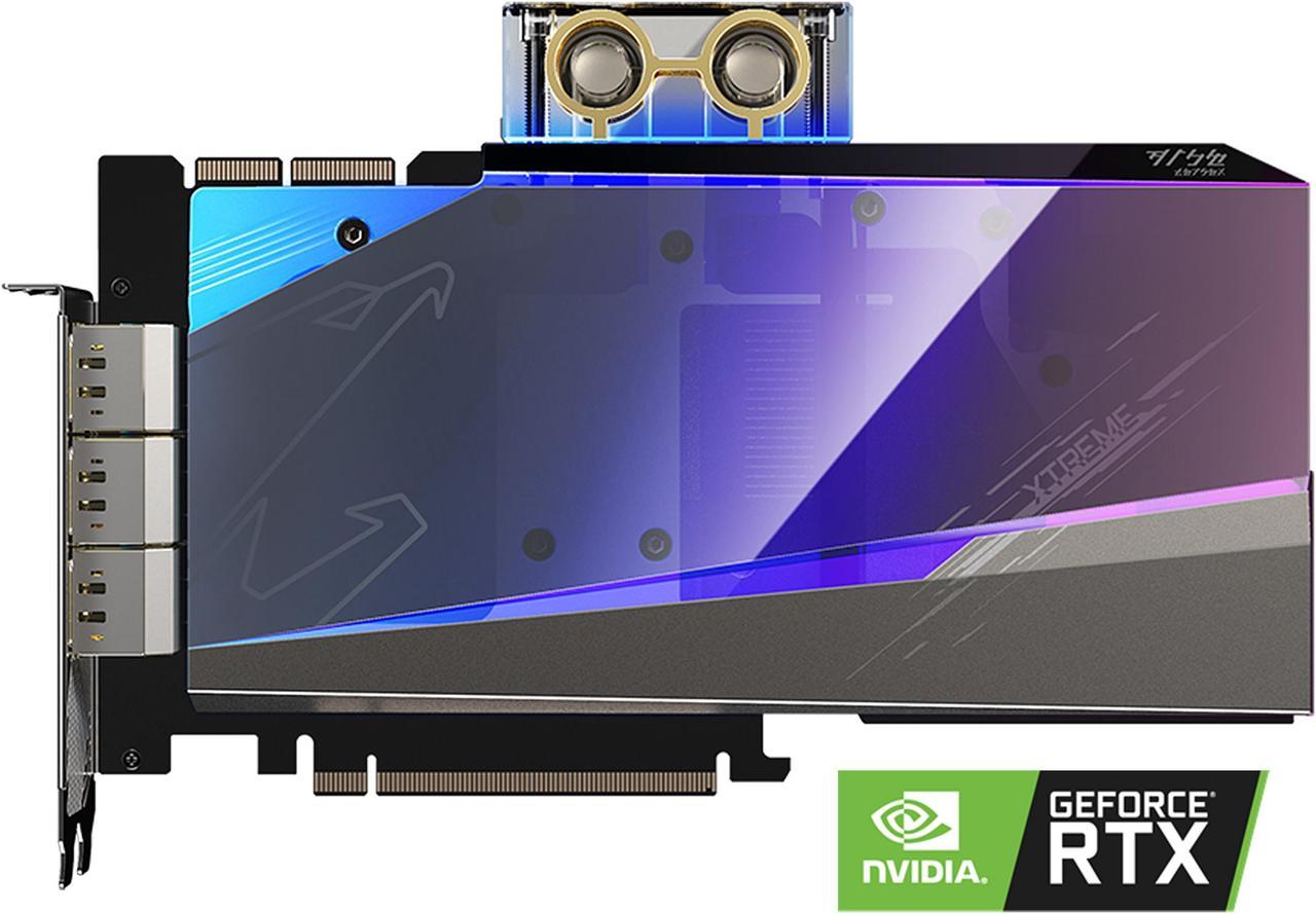 GIGABYTE AORUS GeForce RTX 3090 XTREME WATERFORCE WB 24G Graphics Card, WATERFORCE Water Block Cooling System, 24GB 384-bit GDDR6X, GV-N3090AORUSX WB-24GD Video Card