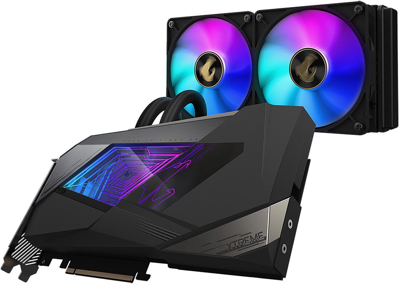 Alt view image 2 of 12 - GIGABYTE AORUS GeForce RTX 3090 XTREME WATERFORCE 24G Graphics Card, WATERFORCE All-in-One Cooling System, 24GB 384-bit GDDR6X, GV-N3090AORUSX W-24GD Video Card