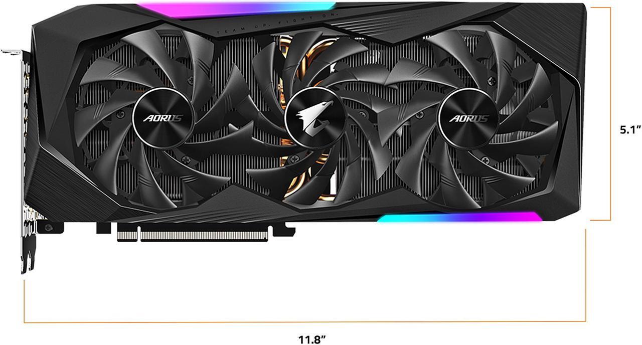 Alt view image 2 of 11 - GIGABYTE AORUS Radeon RX 6800 MASTER 16G Graphics Card, MAX-COVERED Cooling, 16GB 256-bit GDDR6, GV-R68AORUS M-16GD Video Card