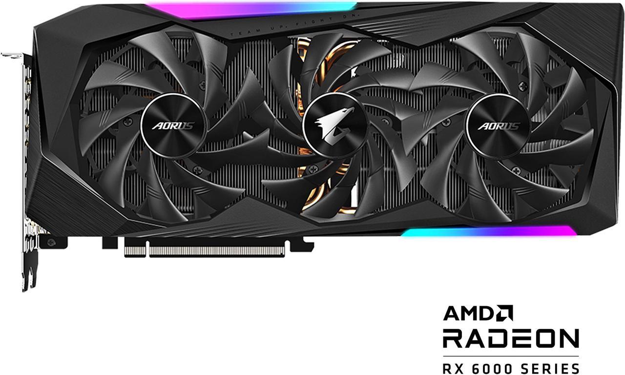 Main image of GIGABYTE AORUS Radeon RX 6800 MASTER 16G Graphics Card, MAX-COVERED Cooling, 16GB 256-bit GDDR6, GV-R68AORUS M-16GD Video Card