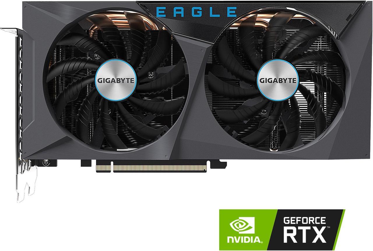 Main image of GIGABYTE GeForce RTX 3060 EAGLE OC 12G Graphics Card, 2 x WINDFORCE Fans, 12GB 192-bit GDDR6, GV-N3060EAGLE OC-12GD Video Card