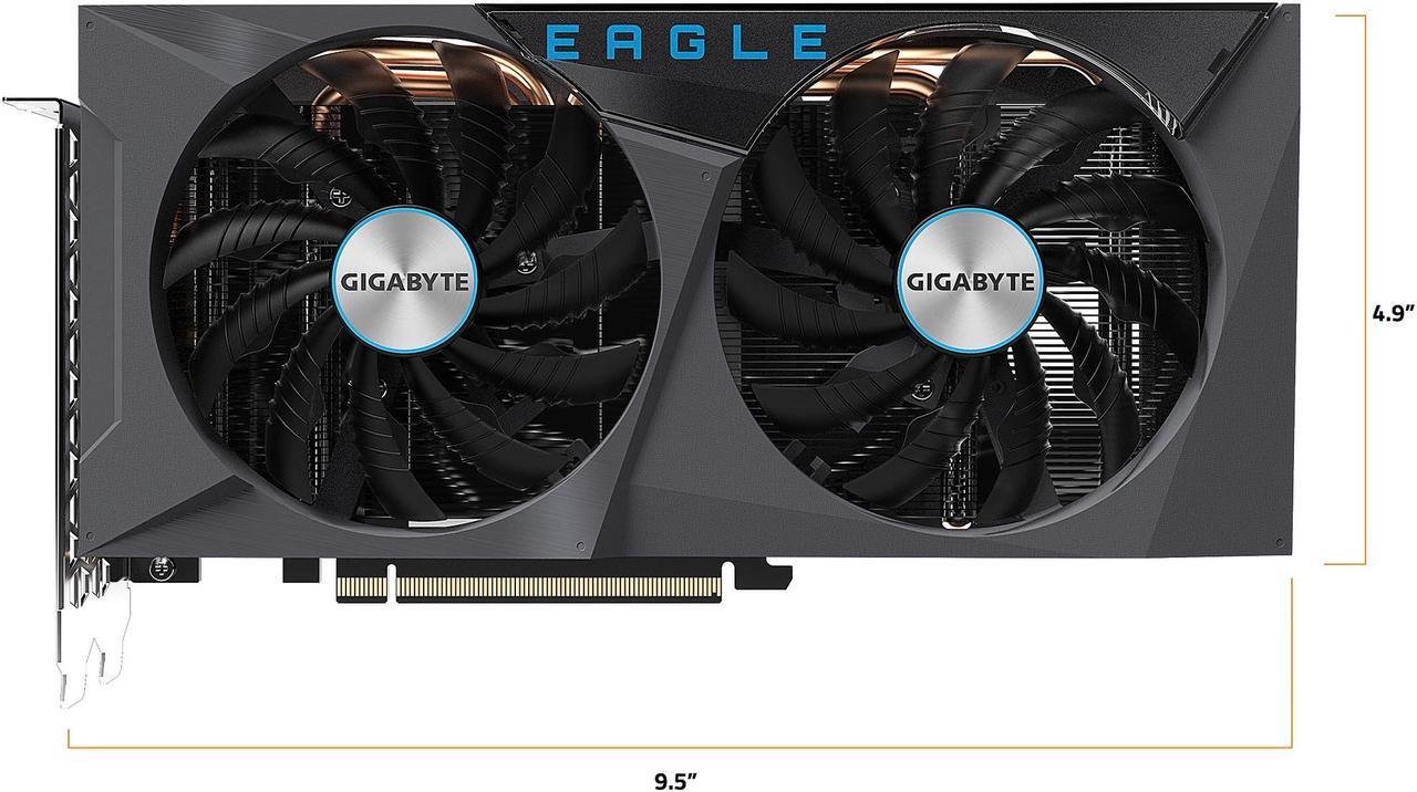 Alt view image 2 of 10 - GIGABYTE GeForce RTX 3060 EAGLE OC 12G Graphics Card, 2 x WINDFORCE Fans, 12GB 192-bit GDDR6, GV-N3060EAGLE OC-12GD Video Card