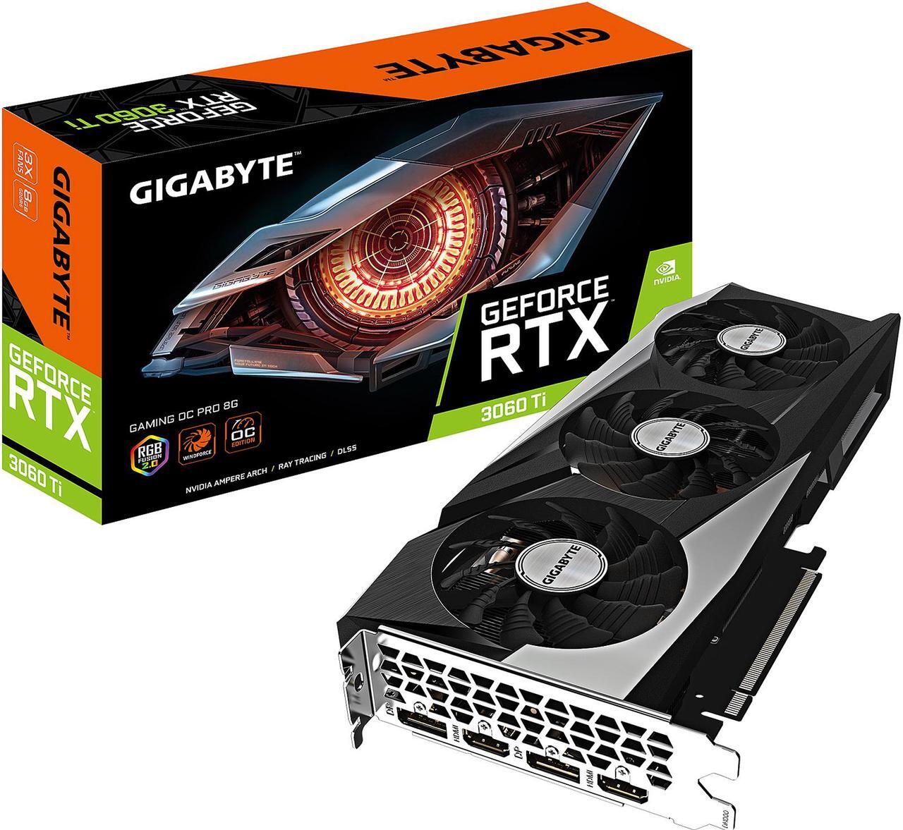Alt view image 9 of 9 - GIGABYTE GeForce RTX 3060 Ti GAMING OC PRO 8G (rev 2.0) Graphics Card, WINDFORCE 3x Cooling System, 8GB 256-bit GDDR6, GV-N306TGAMINGOC PRO-8GD Video Card