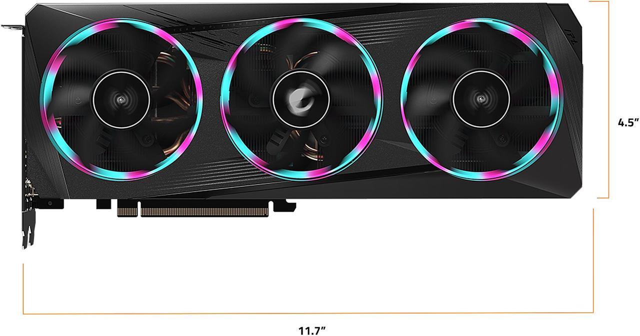 Alt view image 2 of 11 - GIGABYTE AORUS Radeon RX 6700 XT ELITE 12G Graphics Card, WINDFORCE 3X Cooling System, 12GB 192-bit GDDR6, GV-R67XTAORUS E-12GD Video Card