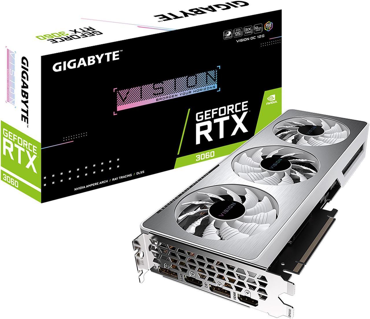 Alt view image 11 of 11 - GIGABYTE Vision OC GeForce RTX 3060 12GB GDDR6 PCI Express 4.0 ATX Video Card GV-N3060VISION OC-12GD (rev. 2.0) (LHR)