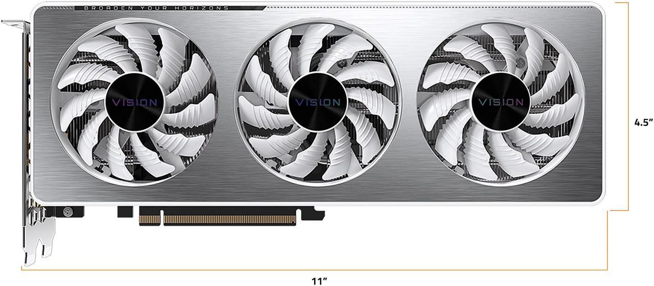 Alt view image 3 of 11 - GIGABYTE Vision OC GeForce RTX 3060 12GB GDDR6 PCI Express 4.0 ATX Video Card GV-N3060VISION OC-12GD (rev. 2.0) (LHR)