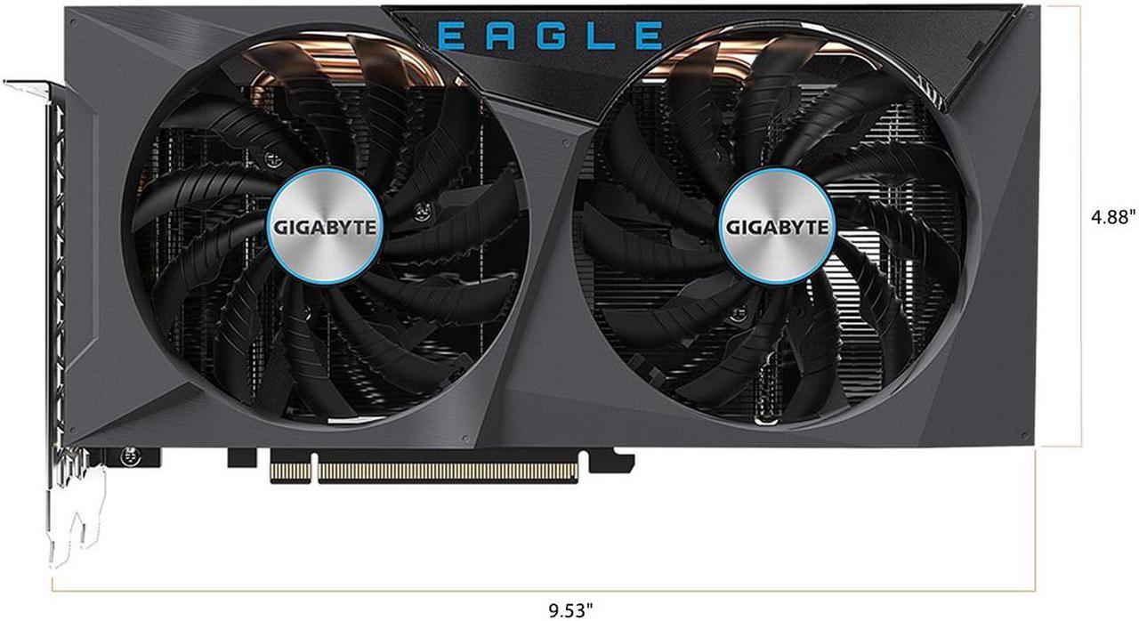 Alt view image 3 of 10 - GIGABYTE Eagle OC GeForce RTX 3060 12GB GDDR6 PCI Express 4.0 ATX Video Card GV-N3060EAGLE OC-12GD (rev. 2.0) (LHR)