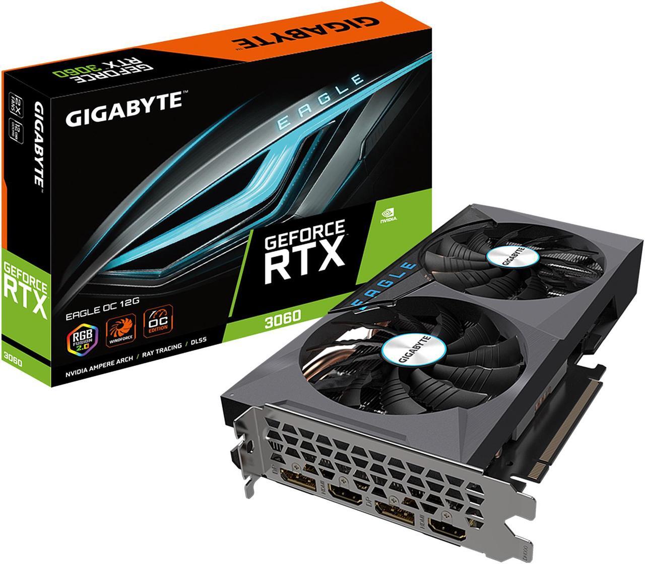 Alt view image 10 of 10 - GIGABYTE Eagle OC GeForce RTX 3060 12GB GDDR6 PCI Express 4.0 ATX Video Card GV-N3060EAGLE OC-12GD (rev. 2.0) (LHR)