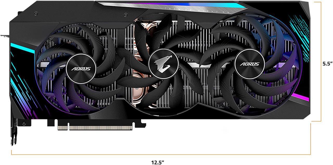 Alt view image 2 of 11 - GIGABYTE AORUS GeForce RTX 3080 Ti 12GB GDDR6X PCI Express 4.0 ATX Graphics Card GV-N308TAORUS M-12GD