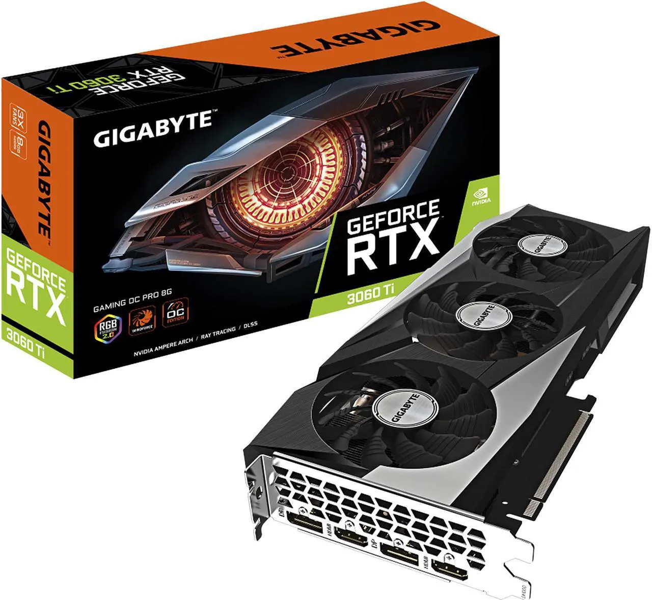 Alt view image 10 of 10 - GIGABYTE Gaming OC PRO GeForce RTX 3060 Ti 8GB GDDR6 PCI Express 4.0 ATX Video Card GV-N306TGAMINGOC PRO-8GD (rev. 3.0) (LHR)