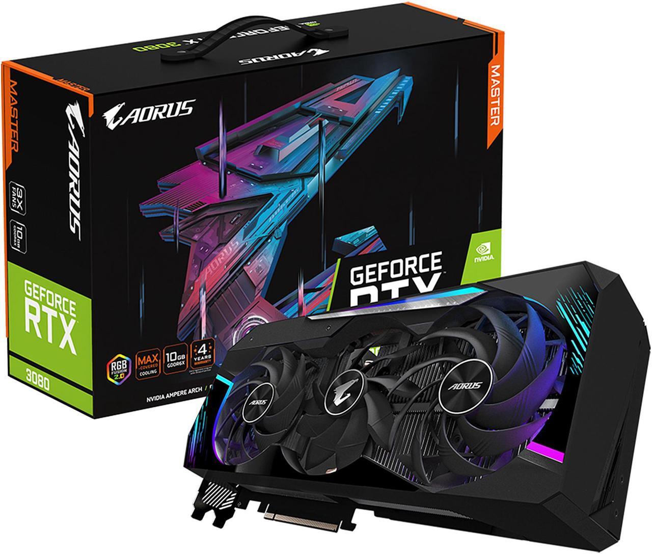 Alt view image 11 of 11 - GIGABYTE AORUS GeForce RTX 3080 MASTER 10GB GDDR6X PCI Express 4.0 ATX Video Card GV-N3080AORUS M-10GD (rev. 3.0) (LHR)