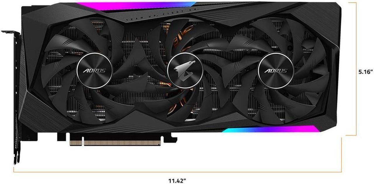 Alt view image 3 of 12 - GIGABYTE AORUS GeForce RTX 3070 MASTER 8GB GDDR6 PCI Express 4.0 ATX Video Card GV-N3070AORUS M-8GD (rev. 2.0) (LHR)