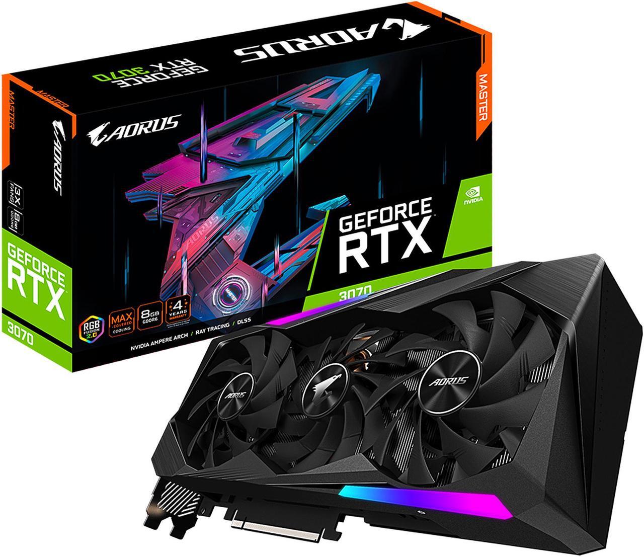 Alt view image 12 of 12 - GIGABYTE AORUS GeForce RTX 3070 MASTER 8GB GDDR6 PCI Express 4.0 ATX Video Card GV-N3070AORUS M-8GD (rev. 2.0) (LHR)