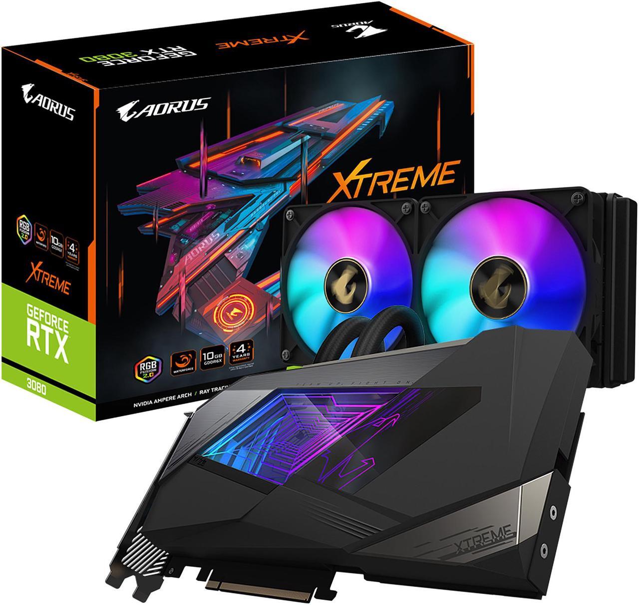 Alt view image 12 of 12 - GIGABYTE AORUS GeForce RTX 3080 XTREME WATERFORCE 10GB GDDR6X PCI Express 4.0 ATX Video Card GV-N3080AORUSX W-10GD (rev. 2.0) (LHR)