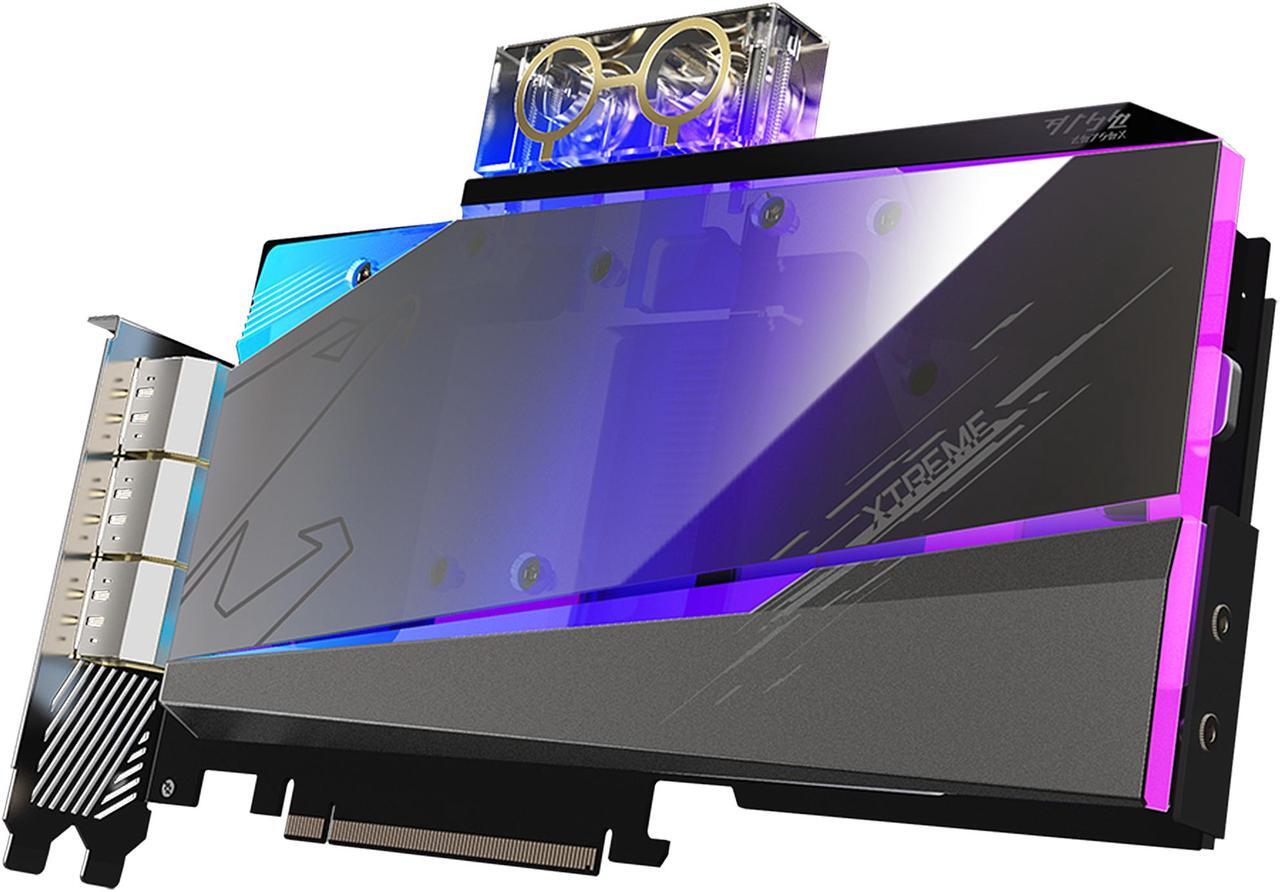 Alt view image 8 of 11 - GIGABYTE AORUS GeForce RTX 3080 XTREME WATERFORCE WB 10G (rev. 2.0) Graphics Card, WATERFORCE Water Block Cooling System, 10GB 320-bit GDDR6X, GV-N3080AORUSX WB-10GD Rev2.0 Video Card (LHR)