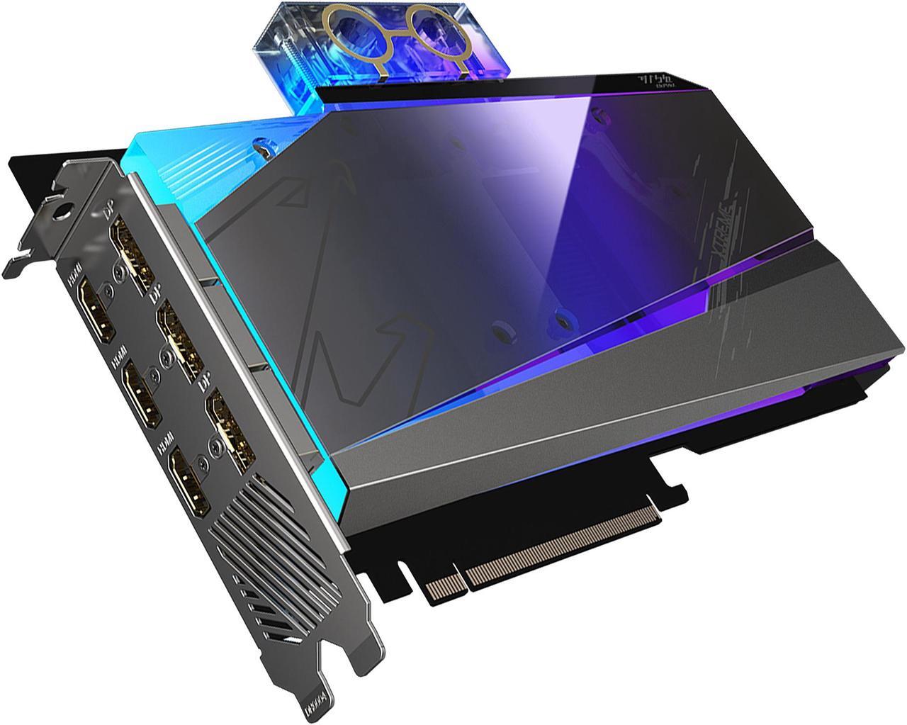 Alt view image 4 of 11 - GIGABYTE AORUS GeForce RTX 3080 XTREME WATERFORCE WB 10G (rev. 2.0) Graphics Card, WATERFORCE Water Block Cooling System, 10GB 320-bit GDDR6X, GV-N3080AORUSX WB-10GD Rev2.0 Video Card (LHR)