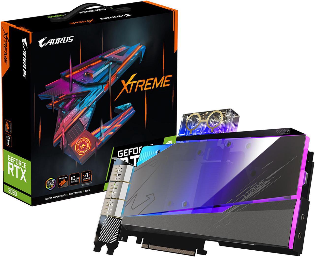 Alt view image 11 of 11 - GIGABYTE AORUS GeForce RTX 3080 XTREME WATERFORCE WB 10G (rev. 2.0) Graphics Card, WATERFORCE Water Block Cooling System, 10GB 320-bit GDDR6X, GV-N3080AORUSX WB-10GD Rev2.0 Video Card (LHR)