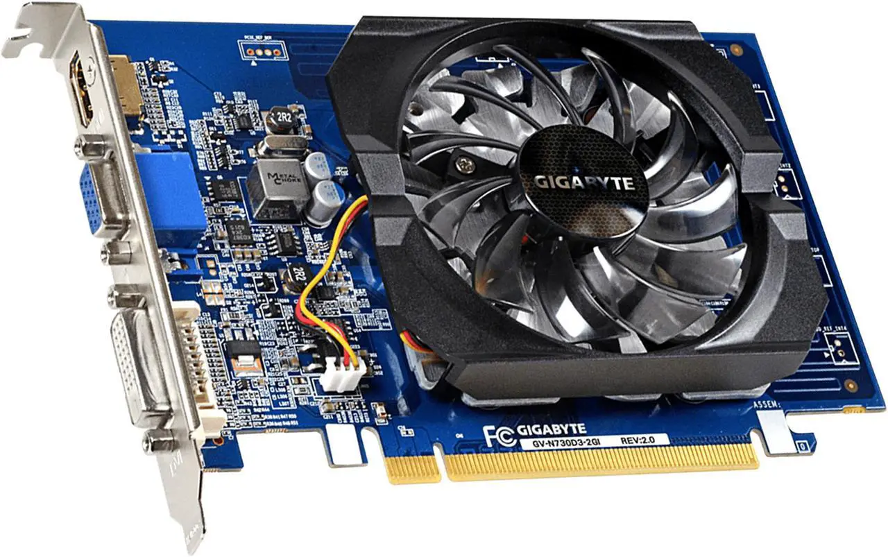 Main image of GIGABYTE GeForce GT 730 GV-N730D3-2GI (rev. 3.0) Graphics Card, 2GB 64-bit GDDR3, GV-N730D3-2GI REV3.0 Video Card