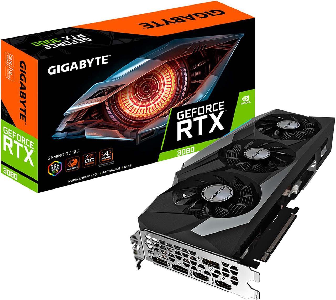 Alt view image 10 of 10 - GIGABYTE GeForce RTX 3080 GAMING OC 12G Graphics Card, 3 x WINDFORCE Fans, 12GB 384-bit GDDR6X, GV-N3080GAMING OC-12GD Video Card