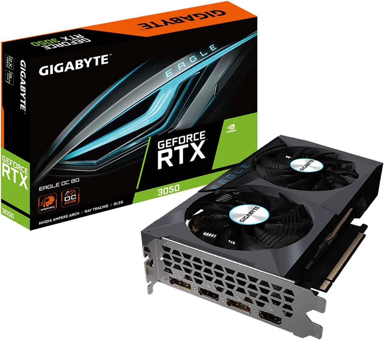 Alt view image 11 of 11 - GIGABYTE GeForce RTX 3050 EAGLE OC 8G Graphics Card, 2x WINDFORCE Fans, 8GB GDDR6 128-bit GDDR6, GV-N3050EAGLE OC-8GD Video Card