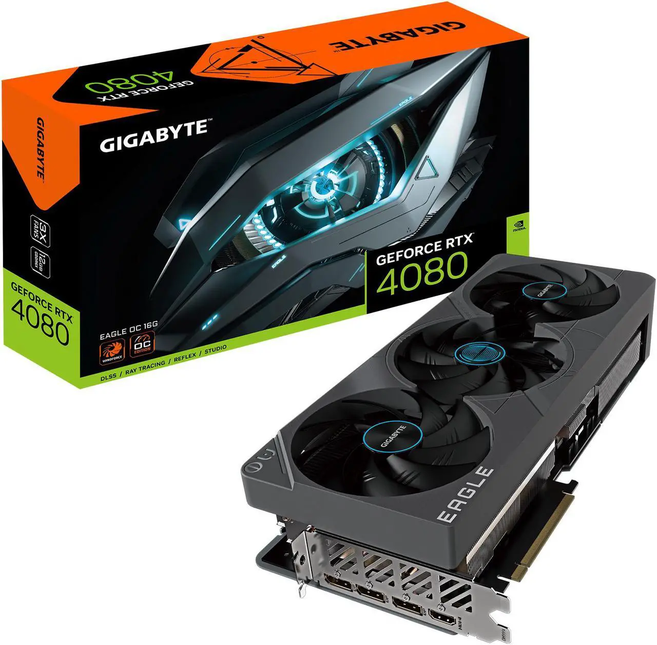 Alt view image 10 of 10 - GIGABYTE EAGLE OC GeForce RTX 4080 16GB GDDR6X PCI Express 4.0 x16 ATX Graphics Card GV-N4080EAGLE OC-16GD