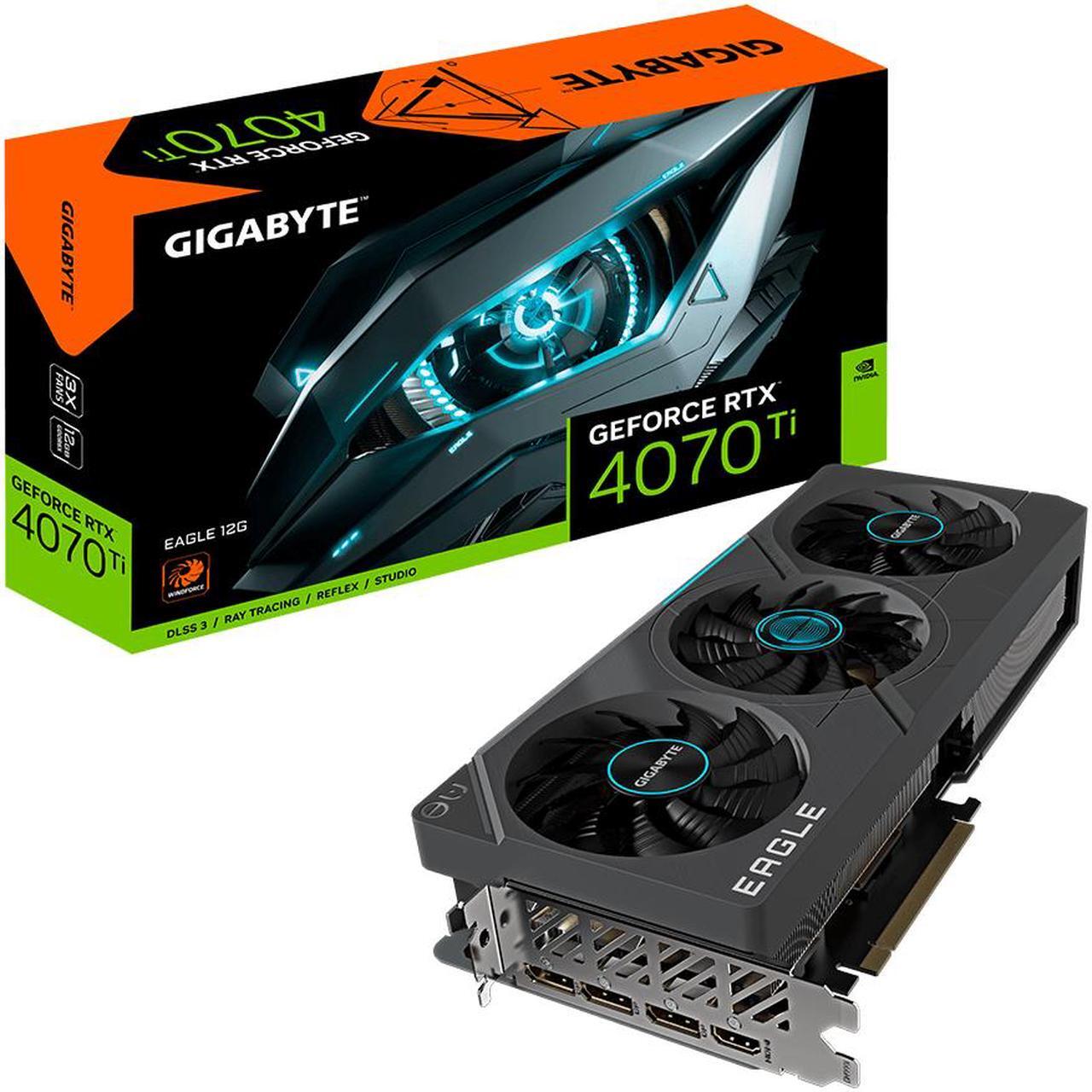Alt view image 10 of 10 - GIGABYTE GeForce RTX 4070 Ti EAGLE 12G Graphics Card, 3x WINDFORCE Fans, 12GB 192-bit GDDR6X, GV-N407TEAGLE-12GD Video Card