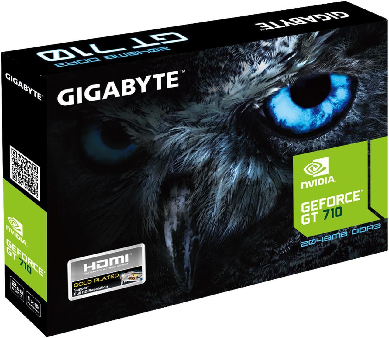 Alt view image 7 of 8 - GIGABYTE GeForce GT 710 2GB GDDR3 PCI Express 2.0 x8 ATX Video Card GV-N710D3-2GL REV2.0