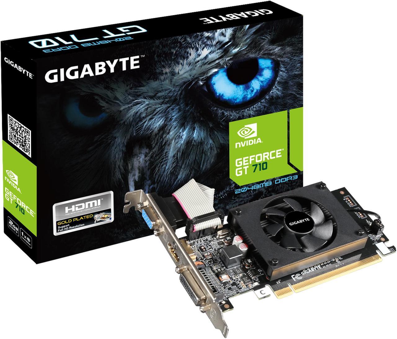 Alt view image 8 of 8 - GIGABYTE GeForce GT 710 2GB GDDR3 PCI Express 2.0 x8 ATX Video Card GV-N710D3-2GL REV2.0
