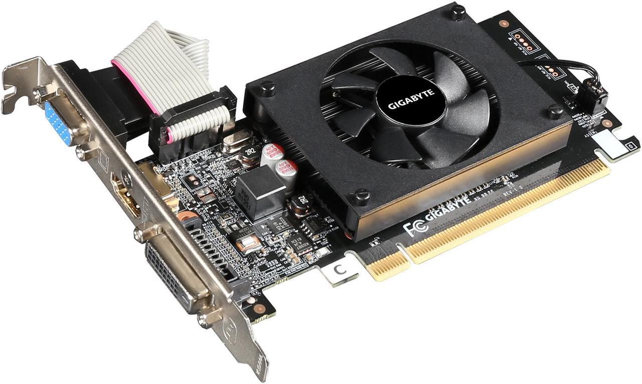 Alt view image 3 of 8 - GIGABYTE GeForce GT 710 2GB GDDR3 PCI Express 2.0 x8 ATX Video Card GV-N710D3-2GL REV2.0
