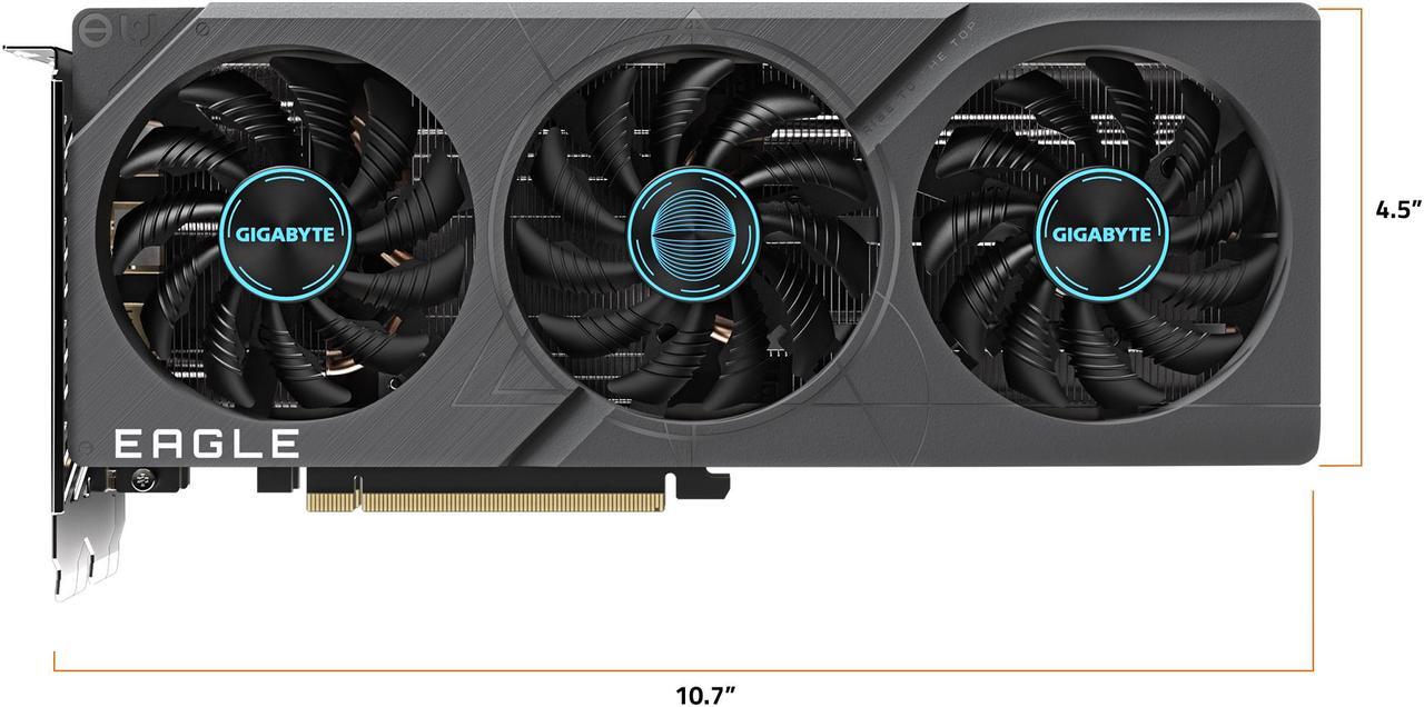 Alt view image 8 of 10 - GIGABYTE GeForce RTX 4060 Ti EAGLE 8G Graphics Card, 3x WINDFORCE Fans, 8GB 128-bit GDDR6, GV-N406TEAGLE-8GD Video Card
