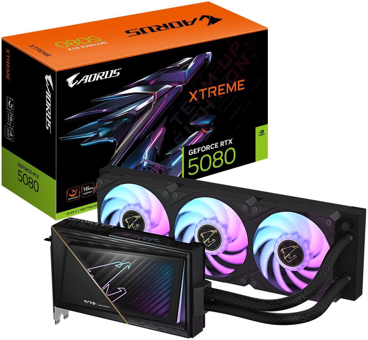 Alt view image 8 of 8 - GIGABYTE AORUS GeForce RTX 5080 16GB GDDR7 PCI Express 5.0 ATX Graphics Card GV-N5080AORUSX W-16GD