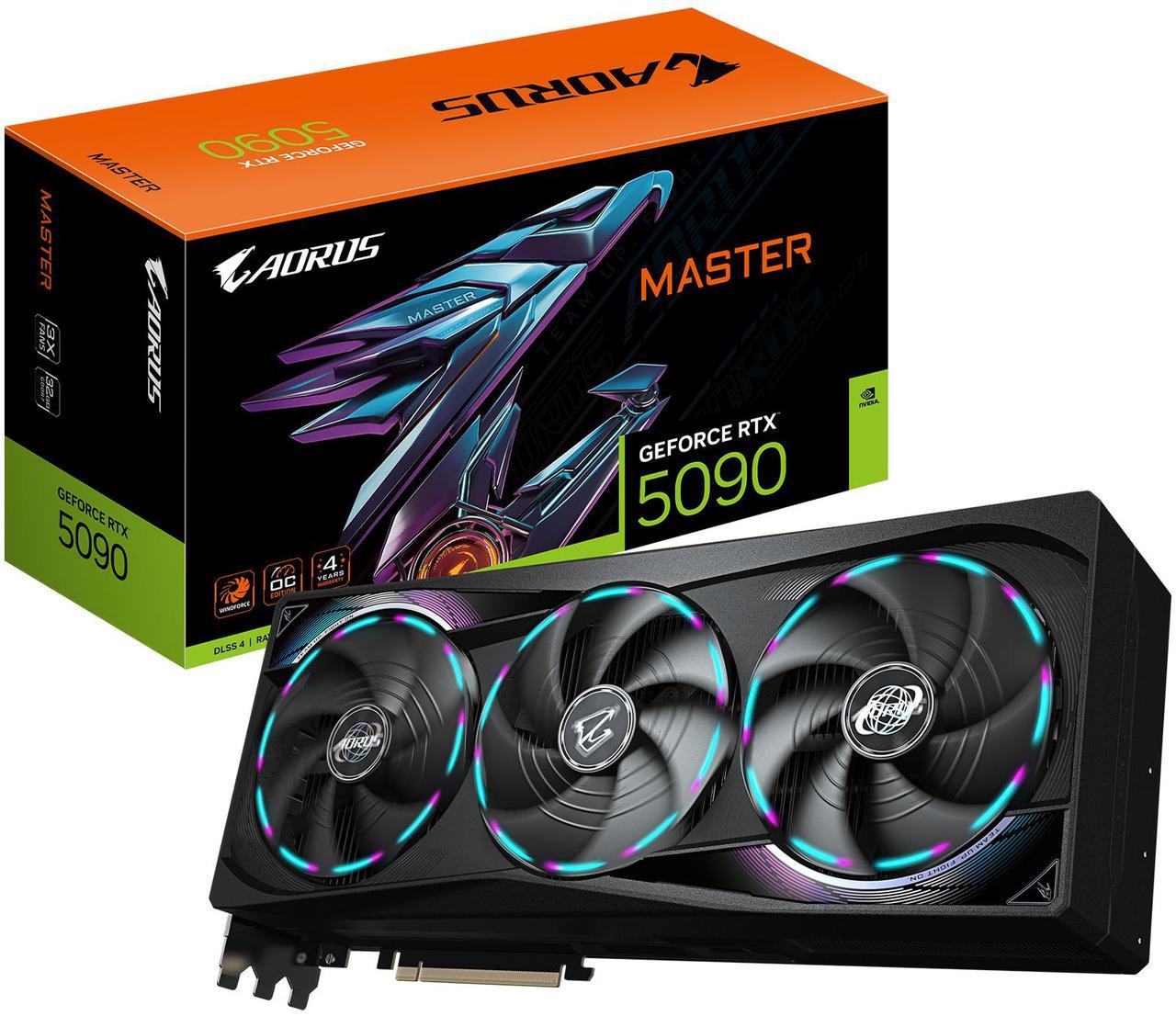 Alt view image 8 of 8 - GIGABYTE AORUS GeForce RTX 5090 32GB GDDR7 PCI Express 5.0 ATX Graphics Card GV-N5090AORUS M-32GD
